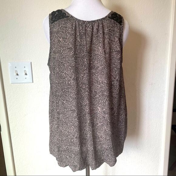 FRENCH CONNECTION Shell Blouse Sleeveless Shoulder Beaded Top Printed Scoop Neck - Picture 4 of 10